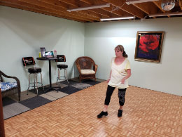 Susan R. dancing with us in her beautiful studio!